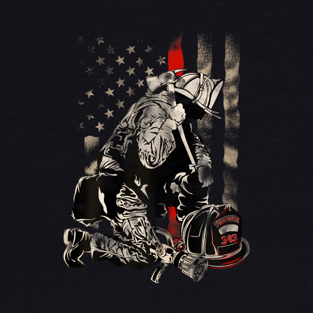 firefighter american flag by Jannysingle